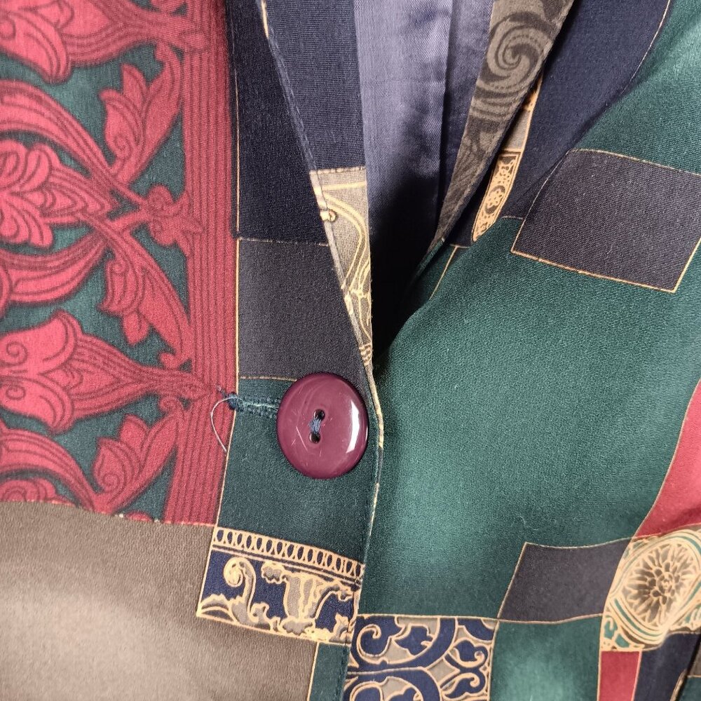 Vintage Geometric Patchwork Blazer Jacket Ornate … - image 8